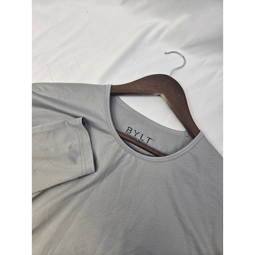 BLYT Drop Cut Performance T-Shirt Mens Large Long Sleeve‎ Round Neck Gym Gray